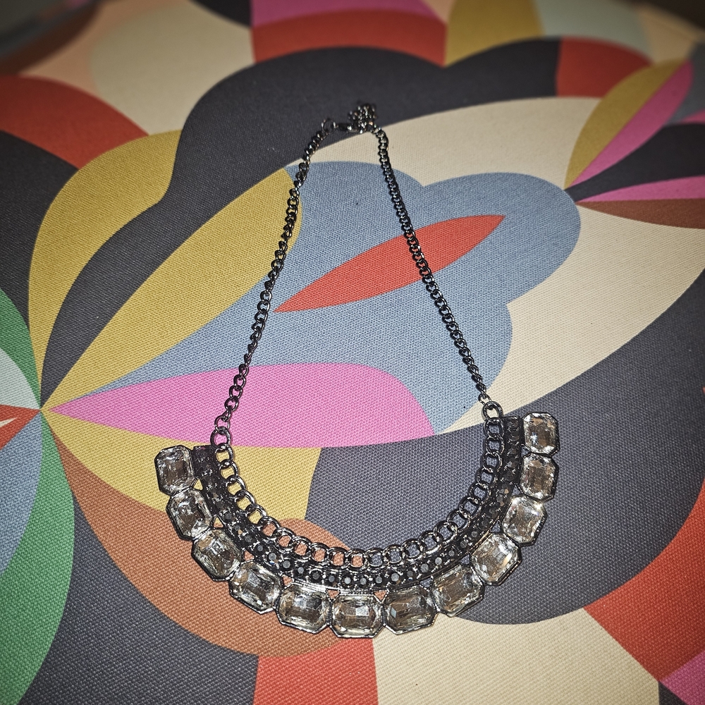 Paparazzi Silver Necklace with Clear Accents